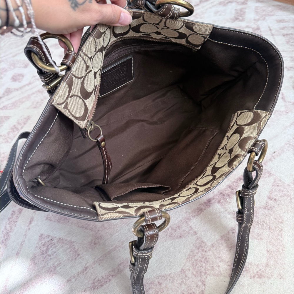 Coach Patchwork Shoulder Bag in Brown and Tan - Picture 4 of 6